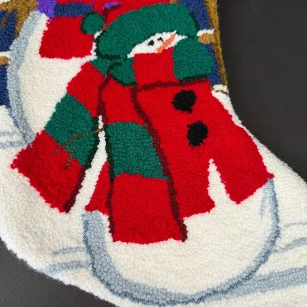 Hooked Snowman 18 Inch Christmas Stocking